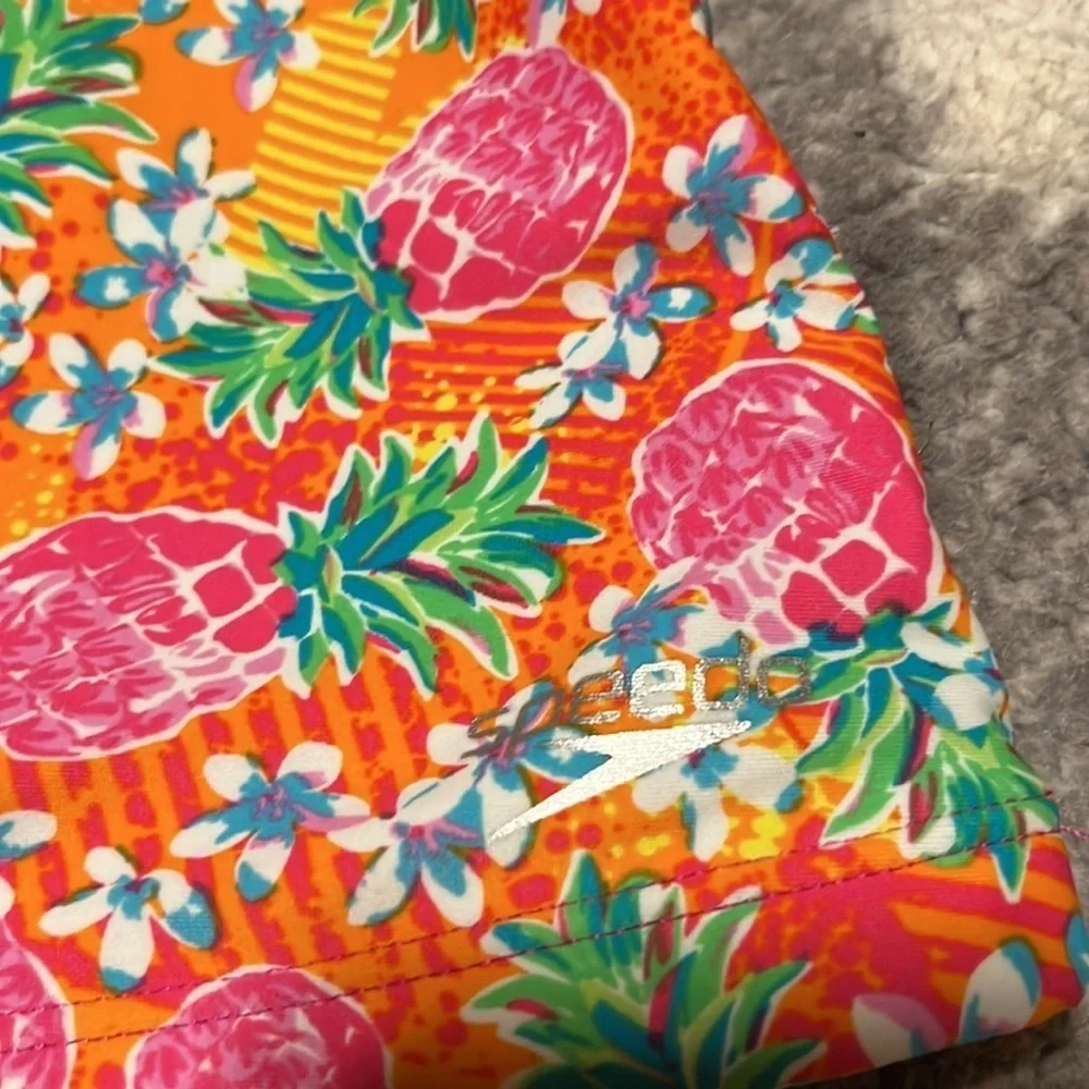 Speedo Size 16 Sporty Splice Pink Tropical Tankini Bikini